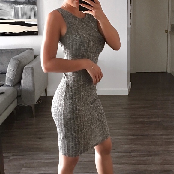 🏷️TRACY - KNITTED HEATHER GREY DRESS - Picture 3 of 7